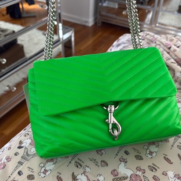 Rebecca Minkoff Borsa a Tracolla Edie Flap, Donna, Perla, Taglia Unica
